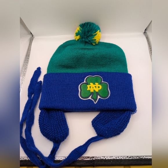 Kids Pom Beanie - Green and Blue - Picture 1 of 1